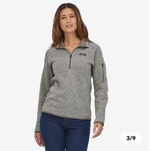 Patagonia Better Sweater Gray Quarter Zip Fleece Pullover Birch, Women’s XS